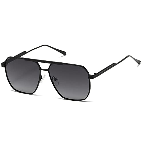 kimorn Polarized Sunglasses Womens Men Retro Oversized Square Vintage Shades Classic Large Metal Sun Glasses K1221 - Image 1