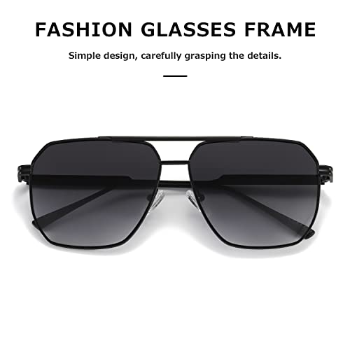 kimorn Polarized Sunglasses Womens Men Retro Oversized Square Vintage Shades Classic Large Metal Sun Glasses K1221 - Image 4