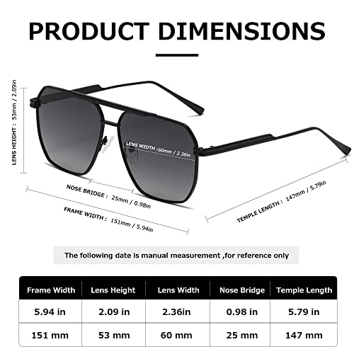 kimorn Polarized Sunglasses Womens Men Retro Oversized Square Vintage Shades Classic Large Metal Sun Glasses K1221 - Image 5