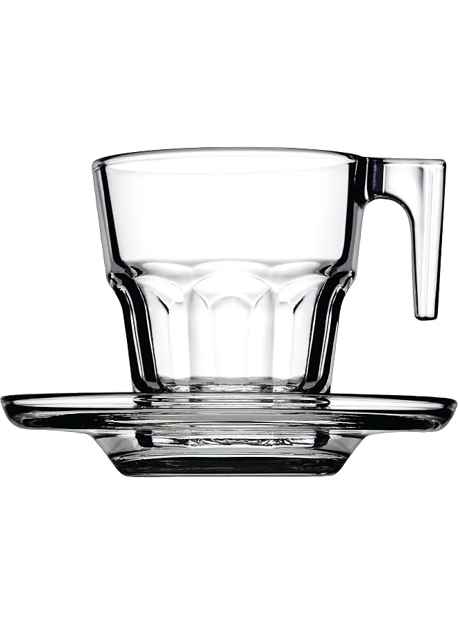 1611183 - Casablanca Espresso Cups with Saucer / Set of 12 / Transparent glass