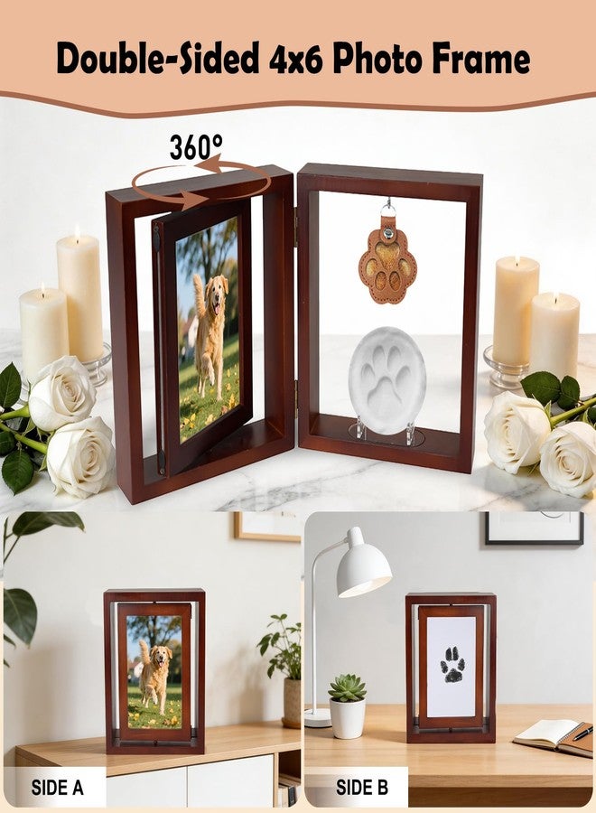 Vivifying Dog Memorial Picture Frame with Clay Kit, Keepsake to Celebrate or Remember Your Dog or Cat, Sympathy Gift for Loss of Pet, 6x4In Foldable Wooden Picture Frame - Image 3