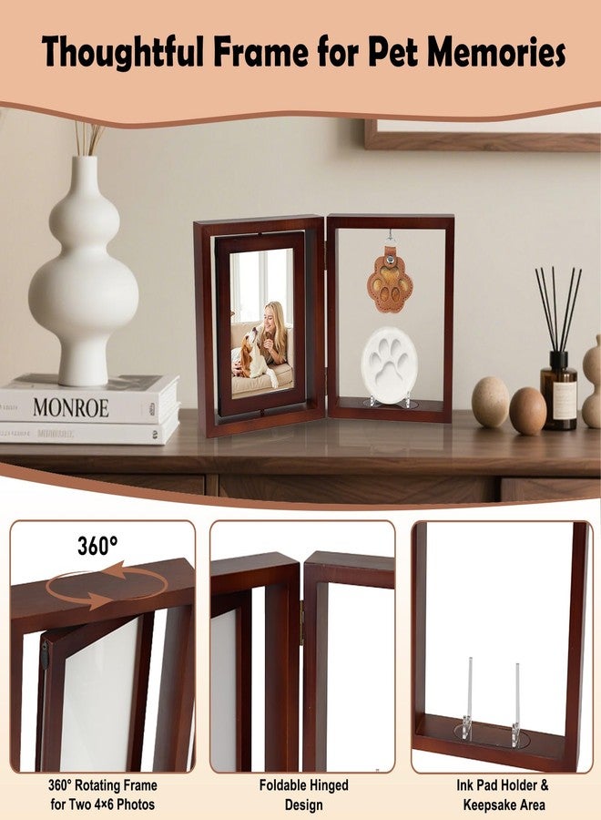 Vivifying Dog Memorial Picture Frame with Clay Kit, Keepsake to Celebrate or Remember Your Dog or Cat, Sympathy Gift for Loss of Pet, 6x4In Foldable Wooden Picture Frame - Image 4