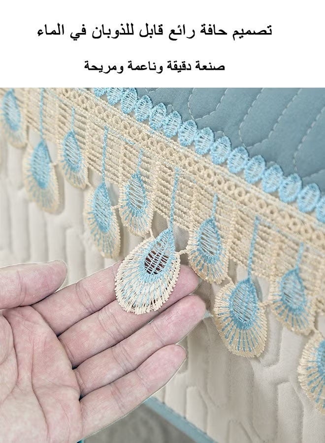 MLADEN غطاء أريكة قطيفة، غطاء أريكة سميك من القطن، غطاء أريكة مقسم على شكل حرف L مقاوم للانزلاق ومقاوم للبقع للكلاب والقطط والحيوانات الأليفة والأطفال - Image 3