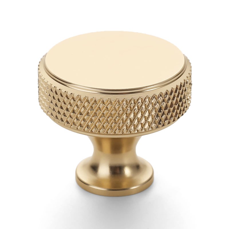 Coinkoly 10 Pack 1-1/5"(30mm) Gold Knurled Cabinet Knobs for Dresser Kitchen Knobs for Cabinets Brushed Gold Cabinet Pulls Hardware - Image 1