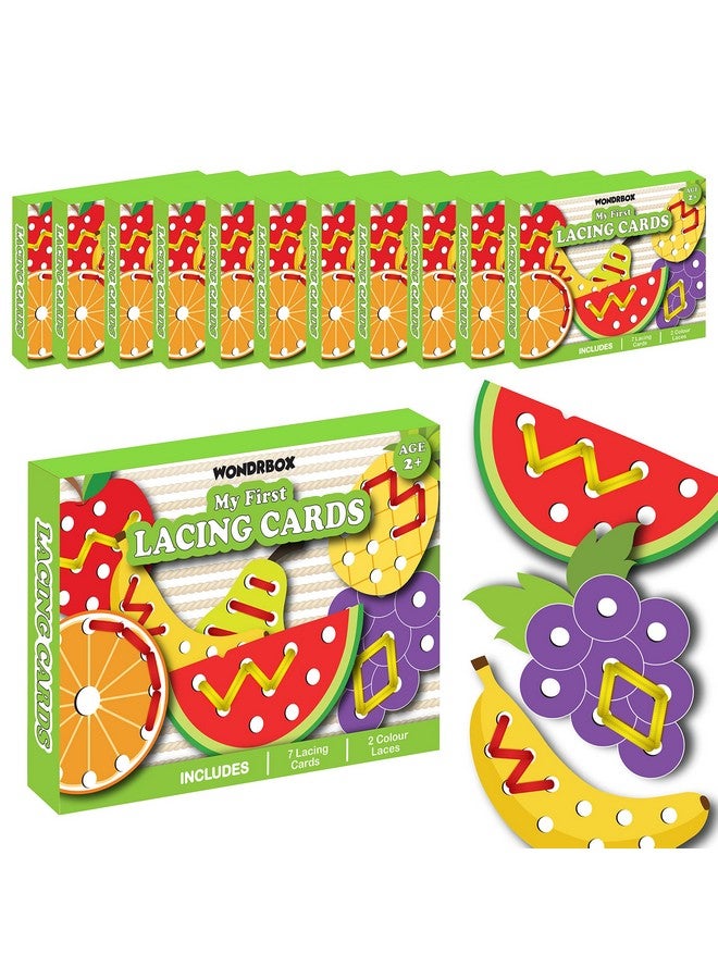 WONDRBOX Birthday Return Gift for Kids - Fruit Lacing | Pack of 12 | Bulk Birthday Return Gift | Educational Montessori Return Gift | Birthday Return Gifts for Kids of All Age Group - Image 1
