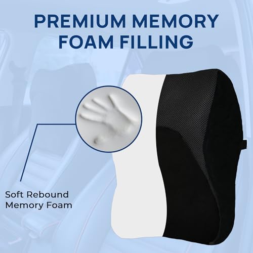 Billebon Car Neck Rest Pillow for Head Rest Memory Foam Neck Support for Car Seat, Office Chair, Car Pillows and Cushions for Head & Neck Support in Travel (Orthopedic Car Pillow) - Image 2