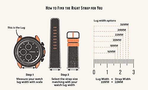 Fossil Men's 22mm Silicone Interchangeable Watch Band Strap, Color: Navy (Model: S221302) - Image 4