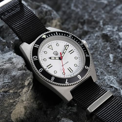 watchdives VH31 Quartz Watch, WD1972 Military Diver Watches Sapphire Crystal Luxury Wristwatch 200m Waterproof Watch for Men (White Black) - Image 5
