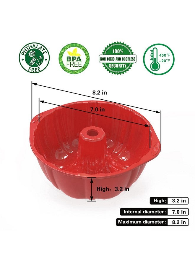 SILIVO 8 inch Silicone Bundt Cake Pans (2 Pack) - 6 Cup Nonstick Silicone Bundt Pans for Jello, Monkey Bread and Bundt Cake - Image 5