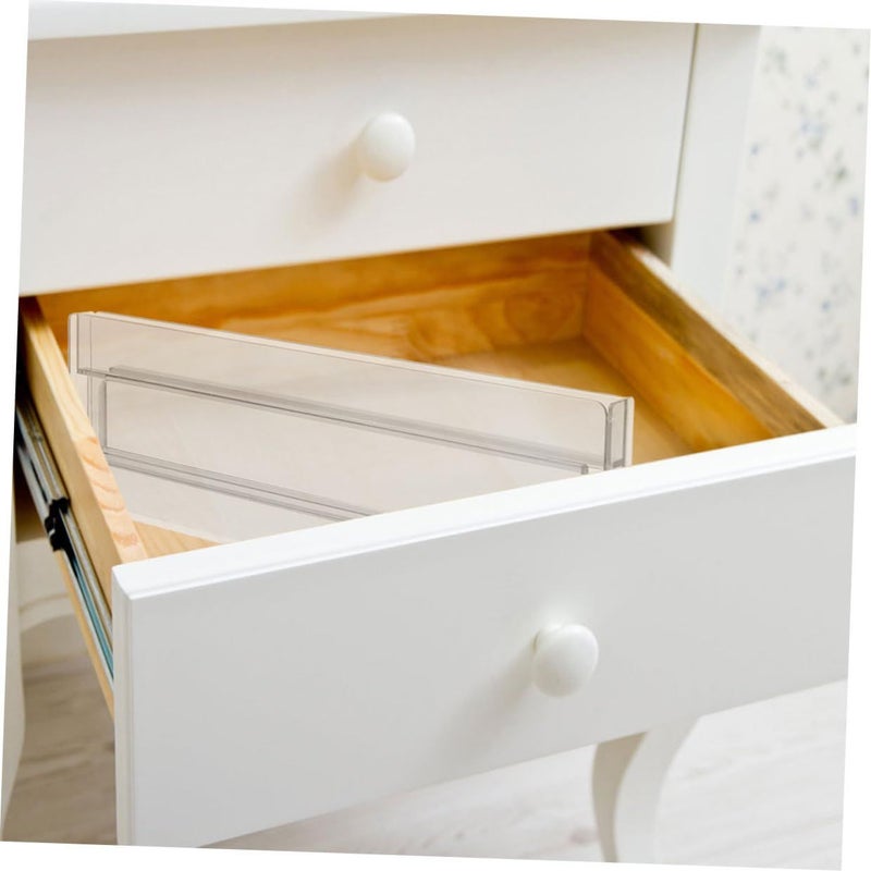 8 Pcs Adjustable Drawer Dividers Organizer White Expandable Storage Separators For Socks Underwear Clothing 28cm To 52cm Multi Functional Closet And Bedroom Drawer Storage - Image 5