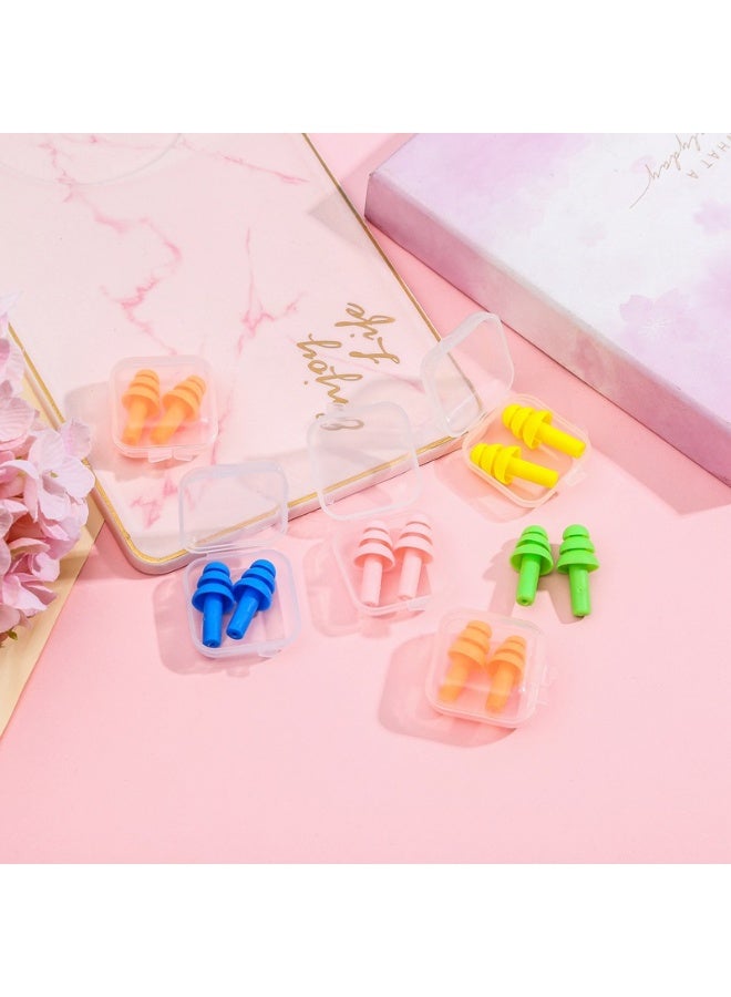 LANGMANNI Outdoor scenic spot drifting swimming earplugs, washable silicone protective earplugs for students learning TPE earplugs for men and women(5 pairs) - Image 1