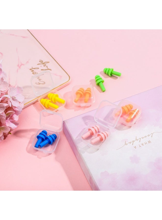 LANGMANNI Outdoor scenic spot drifting swimming earplugs, washable silicone protective earplugs for students learning TPE earplugs for men and women(5 pairs) - Image 2