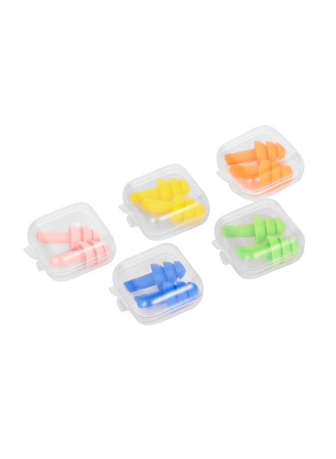 LANGMANNI Outdoor scenic spot drifting swimming earplugs, washable silicone protective earplugs for students learning TPE earplugs for men and women(5 pairs) - Image 3