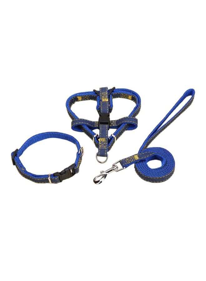 NIBEMINENT 3-Piece Collar Harness Ropes Set Black/Blue/Yellow L - Image 1