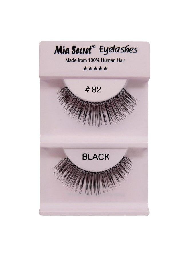 MIA SECRET - Regular Natural Eyelashes  Natural Style False Eyelash  Invisible Clear Band  Reusable And Lightweight  4 Pack (El82) - Image 1