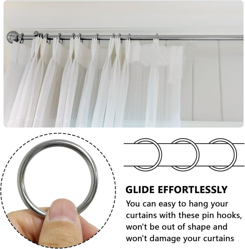 KAHIT Curtain Rings (20, Silver) - Image 2