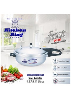 Kitchen King طنجرة ضغط 2 في 1 من Kitchen King، تصميم متين، تعزز الطهي الصحي، مقابض مقاومة للحرارة، مؤشر ضغط وتحكم، هيكل ثقيل، سهل الفتح والإغلاق، سعة 11 لترًا  - Image 2