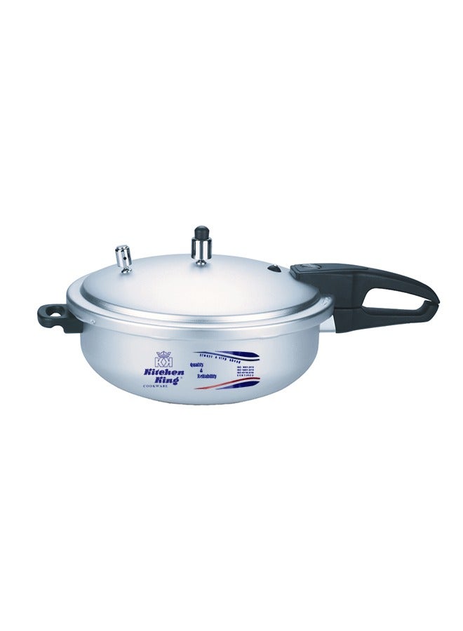 Kitchen King 11Liters Kitchen King 2-in-1 Wok Pressure Cooker, Durable Build, Promotes Healthy Cooking, Heat Resistant Handles, CGRS, Pressure Indication & Control, Heavy Body, Easy Open & Close, 11 Liters Silver - Image 1