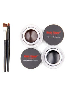 Music Flower Gel Eyeliner, Black And Brown Eyeliner Waterproof Long Lasting Smudge Proof Gel Liner With 2 Brushes, Easy To Apply Eye Makeup 3 G, Pack Of 2  - Image 5