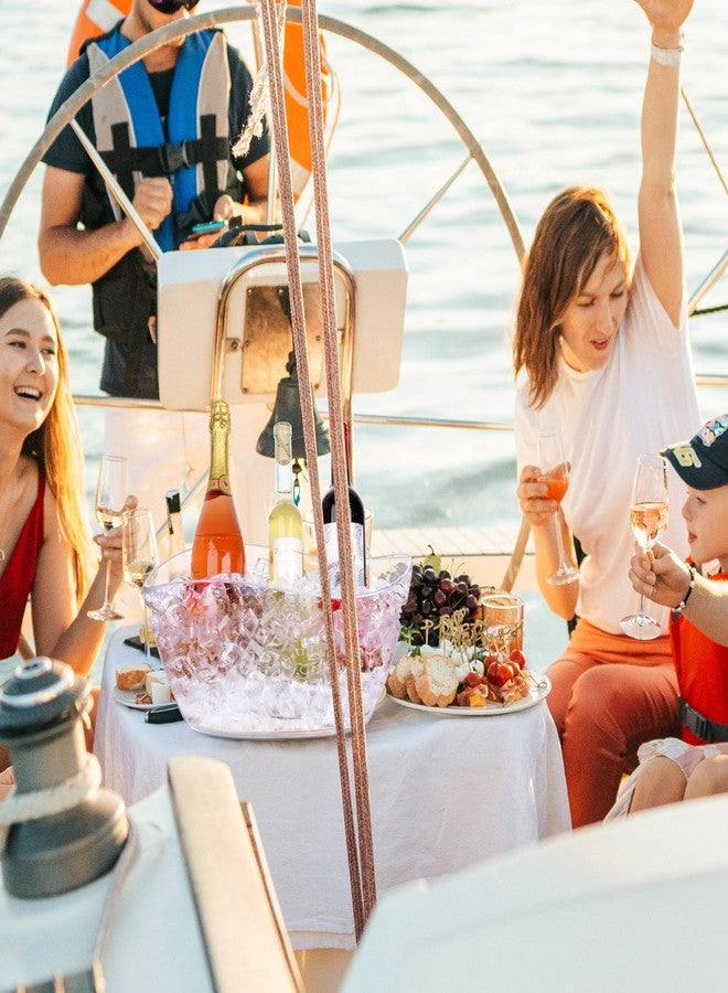 tchrules Ice Buckets for Parties, 6.5L Beverage Tub 2pcs Christmas Mimosa Bar Clear Acrylic Champagne Bucket with Scoops, Drink Bucket Tub for Cocktail Bar, Upgraded 6.5 Liter Wine Beer Cooler Bucket Kit - Image 2