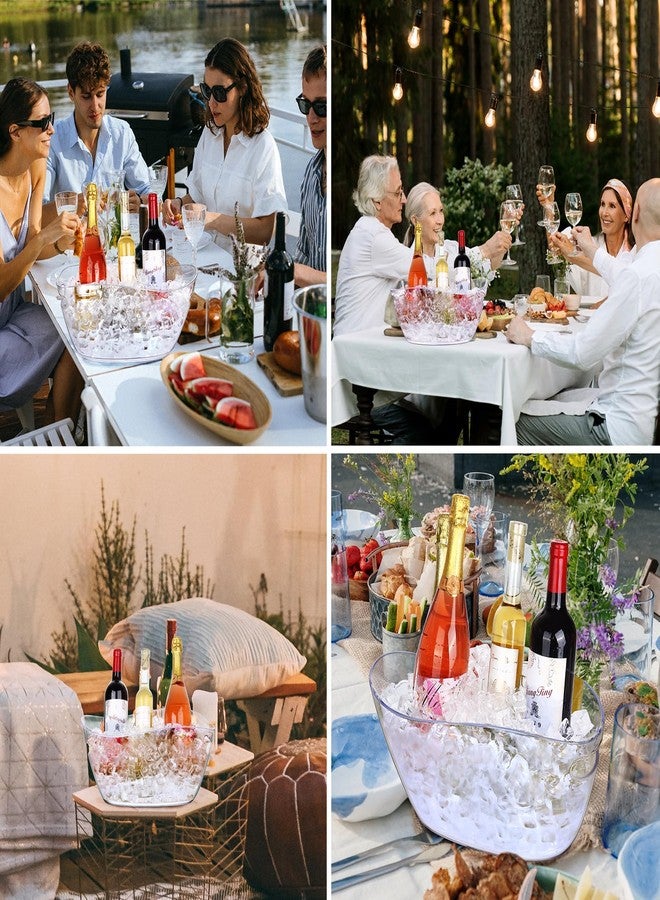 tchrules Ice Buckets for Parties, 6.5L Beverage Tub 2pcs Christmas Mimosa Bar Clear Acrylic Champagne Bucket with Scoops, Drink Bucket Tub for Cocktail Bar, Upgraded 6.5 Liter Wine Beer Cooler Bucket Kit - Image 3