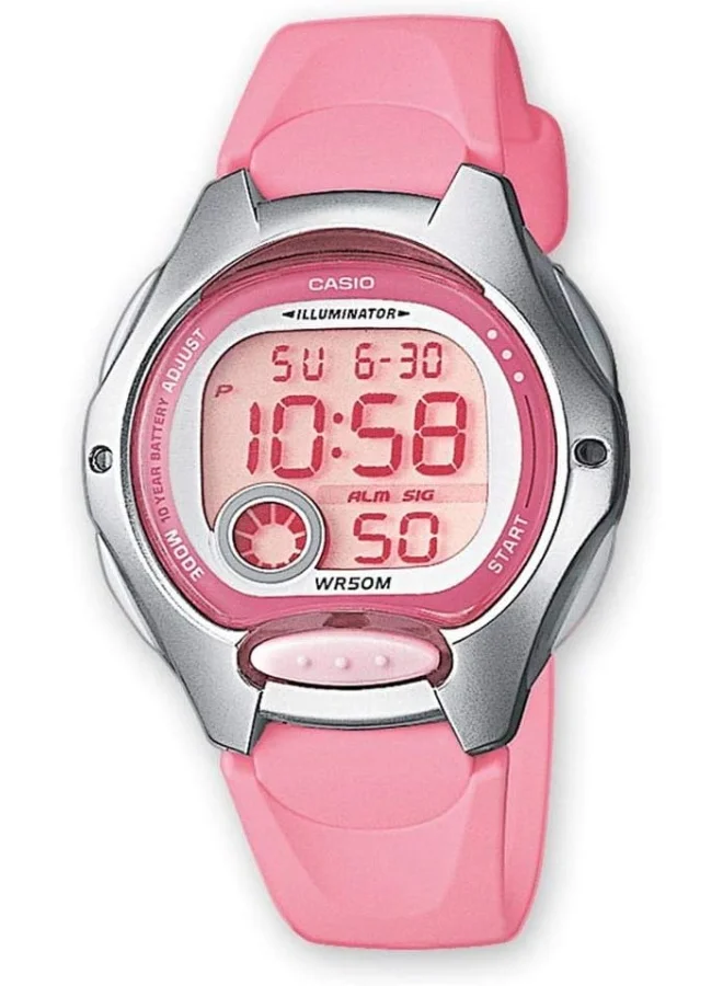 كاسيو Casio Womens Quartz Watch, Digital Display and Resin Strap LW-200-4B