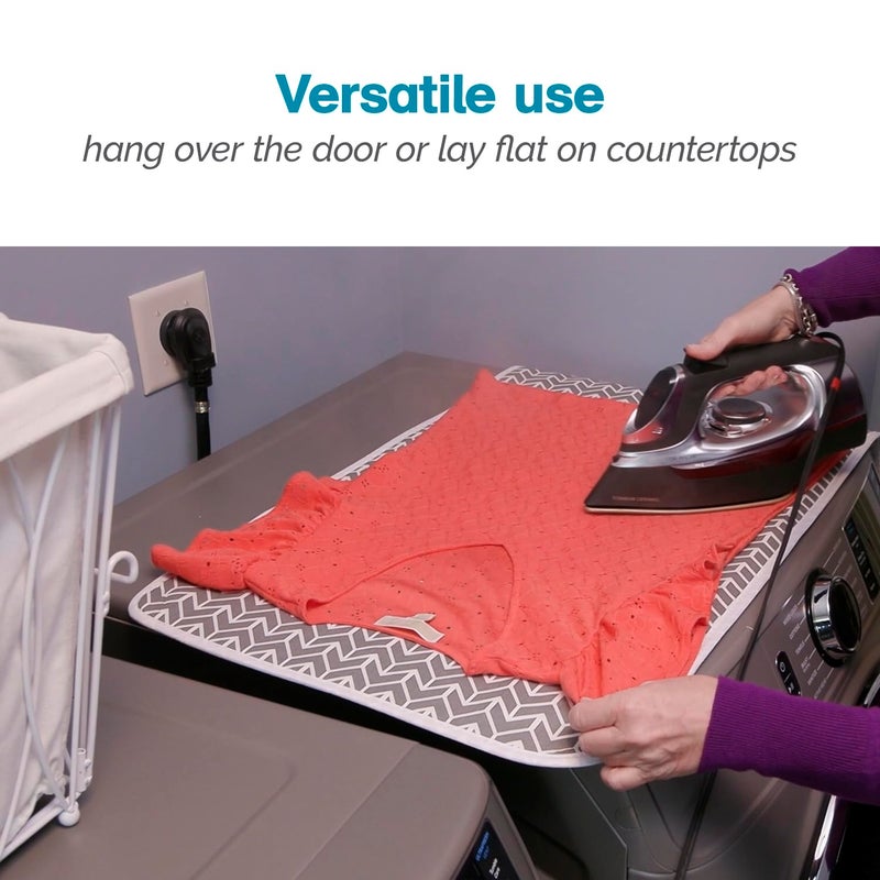 Polder Over-the-Door Steaming Station, Clothes Steamer Station, 100% Cotton Cover with Water Protection Layer, Portable Garment Steamer Pad, Ideal for Home and Travel, 38" x 19" - Image 5