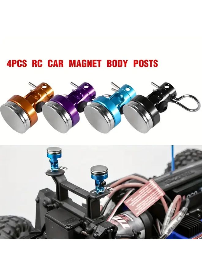 Blue 4Pcs RC Car Body Magnet Invisible Fixing Bracket with Clip for 1 10 Scale Crawler - Image 4