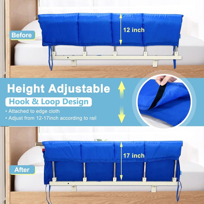 NEAUDE Bed Rail Covers for Hospital Bed Bumper Pads Medical Foam Padding Bumpers Bedside Pad for Elderly Adults Seniors Bed Side Protection Safety Rail Guard Bedrail Bumper(48"x12") - Image 3