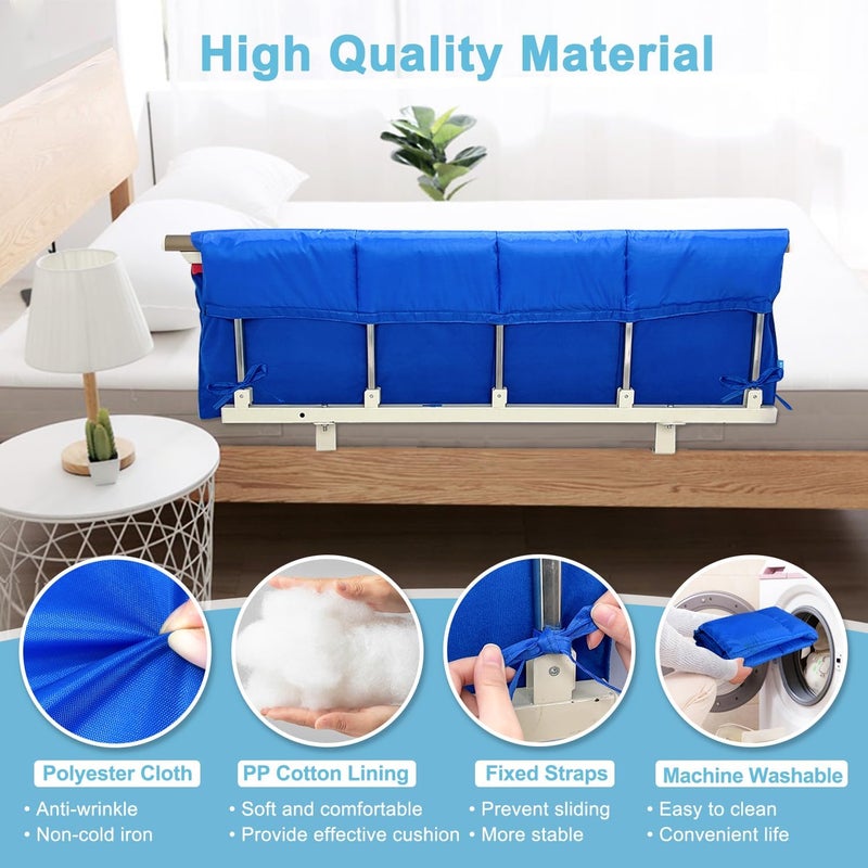 NEAUDE Bed Rail Covers for Hospital Bed Bumper Pads Medical Foam Padding Bumpers Bedside Pad for Elderly Adults Seniors Bed Side Protection Safety Rail Guard Bedrail Bumper(48"x12") - Image 5