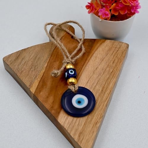 VKORA Handmade Blue Glass Evil Eye Hanging for Good Luck Zodiac Success Health Wealth Prosperity | Decoration for Home Office Garden and Car Hanging |Nazar Battu. (2GB4) - Image 4