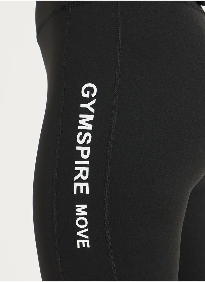 Styli Gymspire Edition- Side Text V-Stitch Full Length Leggings