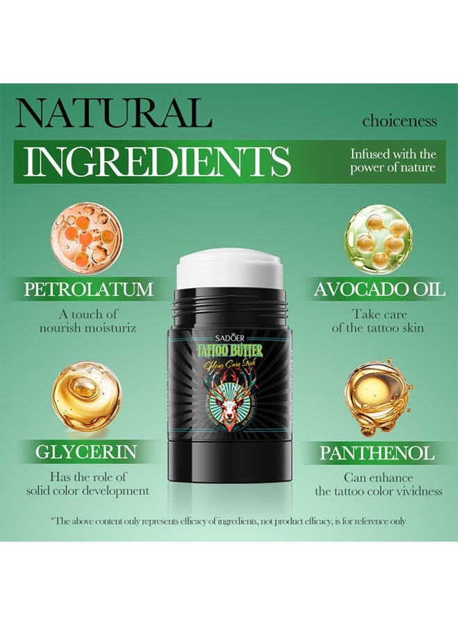 SADOER Tattoo Butter Color Care Stick Aftercare Gel Moisturizes Hydrates New Tattoos Revives Old Tattoos and Prevent Fading Daily Tattoo Healing Brightener Tattoo Lotion Color Enhancer - Image 3