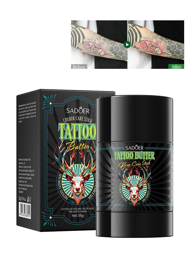 SADOER Tattoo Butter Color Care Stick Aftercare Gel Moisturizes Hydrates New Tattoos Revives Old Tattoos and Prevent Fading Daily Tattoo Healing Brightener Tattoo Lotion Color Enhancer - Image 1