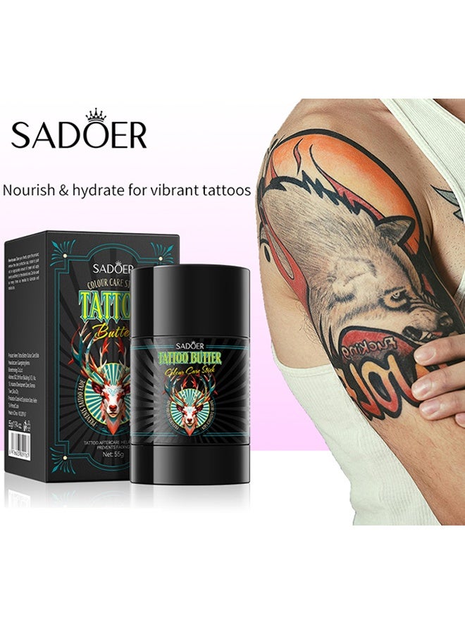 SADOER Tattoo Butter Color Care Stick Aftercare Gel Moisturizes Hydrates New Tattoos Revives Old Tattoos and Prevent Fading Daily Tattoo Healing Brightener Tattoo Lotion Color Enhancer - Image 2