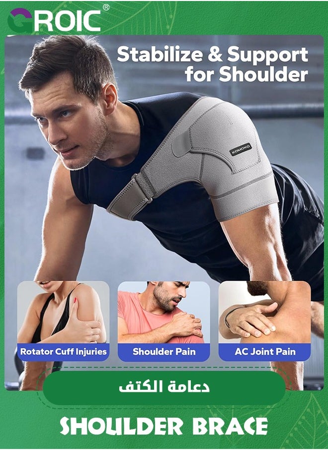 GROIC - Shoulder Brace, Rotator Cuff Support Brace with Ice Pack Insertion Capability, Pressure for Preventing Strains and Dislocation, Alleviating Shoulder Pain, Adjustable Fit for Men and Women - Image 1