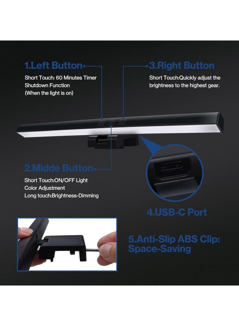 DOOAIR USB Powered Computer Monitor Laptop Lamp E-Reading Monitor Light  For Office/Home/Gaming/Desk with Adjustable Brightness/3 Color 330MM Or 500CM - Image 3
