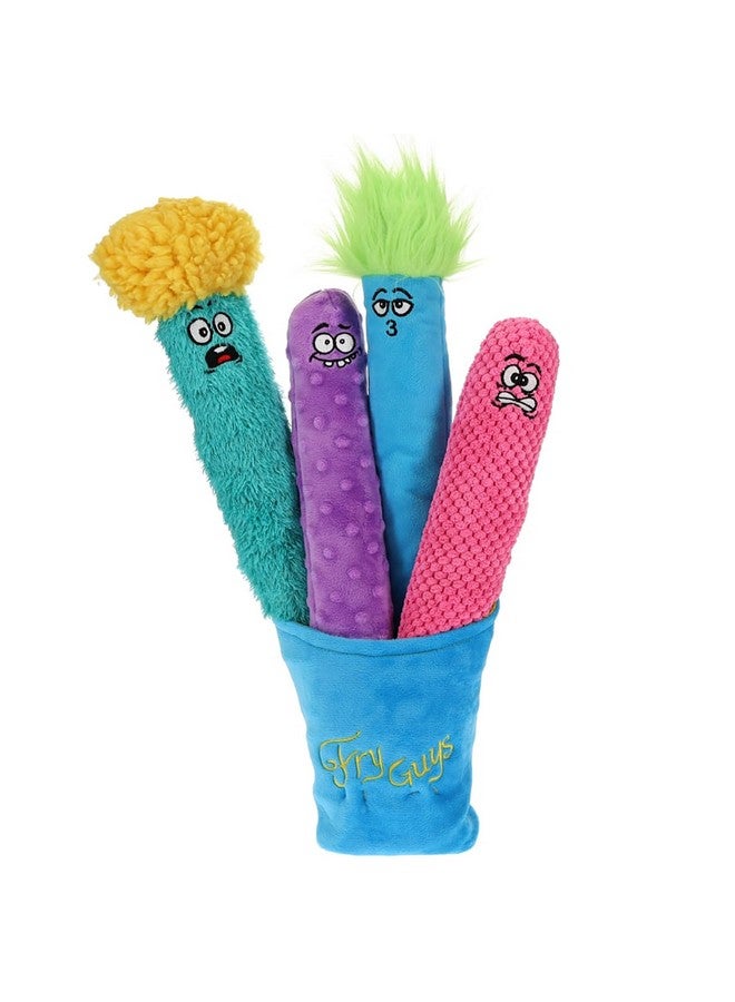 DTTRA GURU Pet: Fry Guy: 5 Piece Set - Medium - 4 Plush Dog Toys w/Holder, Squeaks & Crinkles, Fry Shape Characters, Durable Fabric, Chew-Fetch-Thrash-Play - Image 2