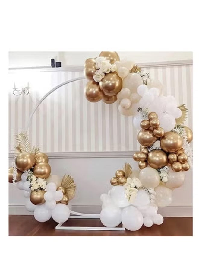 Peachjoy 156 PCS White Sand Gold Balloons Garland Arch Kit, White Nude and Metallic Chrome Gold Balloons for Boho Wedding, Baby Shower, Bridal Shower, Engagement, Anniversary, Birthday Decorations  - Image 4