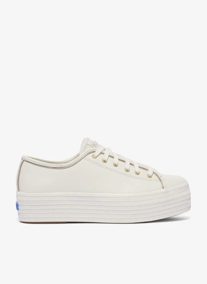Keds Keds Women's Triple Up Leather Piping Casual Sneaker White