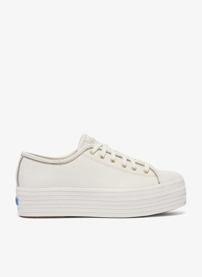 Keds Women's Triple Up Leather Piping Casual Sneaker White - Image 1