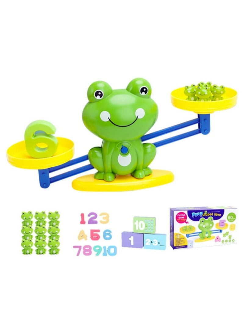 لعبة ميزان الضفدع الحسابية الإبداعية للأطفال – لعبة تعليمية بالأرقام ومجسمات الضفادع والميزان – لتنمية مهارات العد والتعرف على الأرقام للصغار من عمر 3 إلى 7 سنوات للبنين والبنات - Image 1