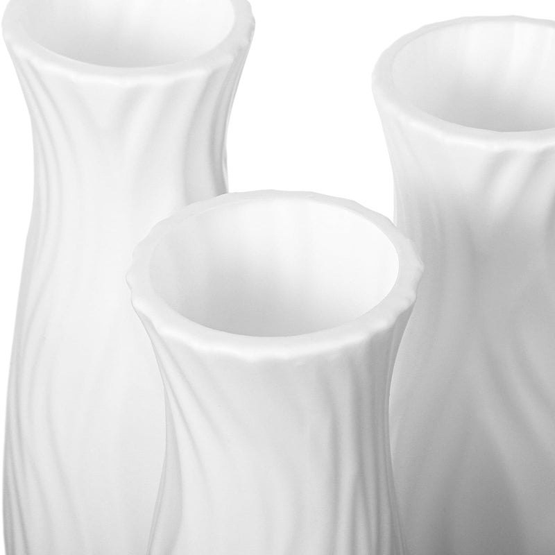 Limbeuuu 12 Pack Composite Plastic Flower Vase, White Tall Conic Floral Vase Home Decor Centerpieces, Unbreakable Vases for Decor Living Room - Image 3