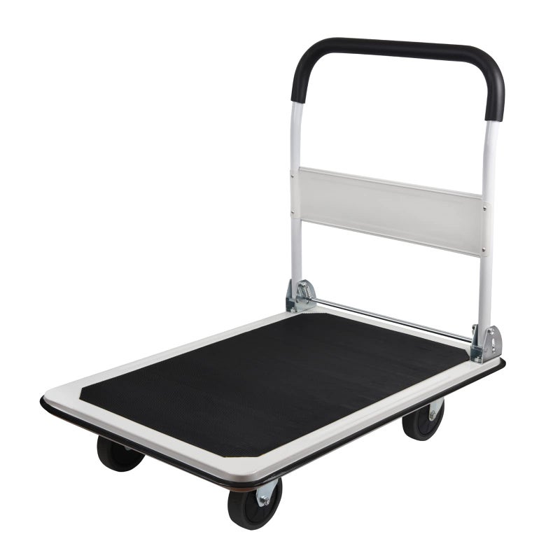 LEADALLWAY Platform Truck Large Size 880lbs Foldable Push Cart 358x24x343inches White