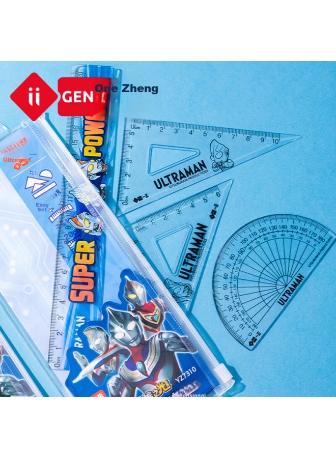 One Is Yizheng Ruler Set, Stationery, Student First Grade Multifunctional Exam-specific Protractor, Drawing And Measuring Geometry Scale, Drawing Function Transparent Ruler, Ultraman Yz7310 - Image 1