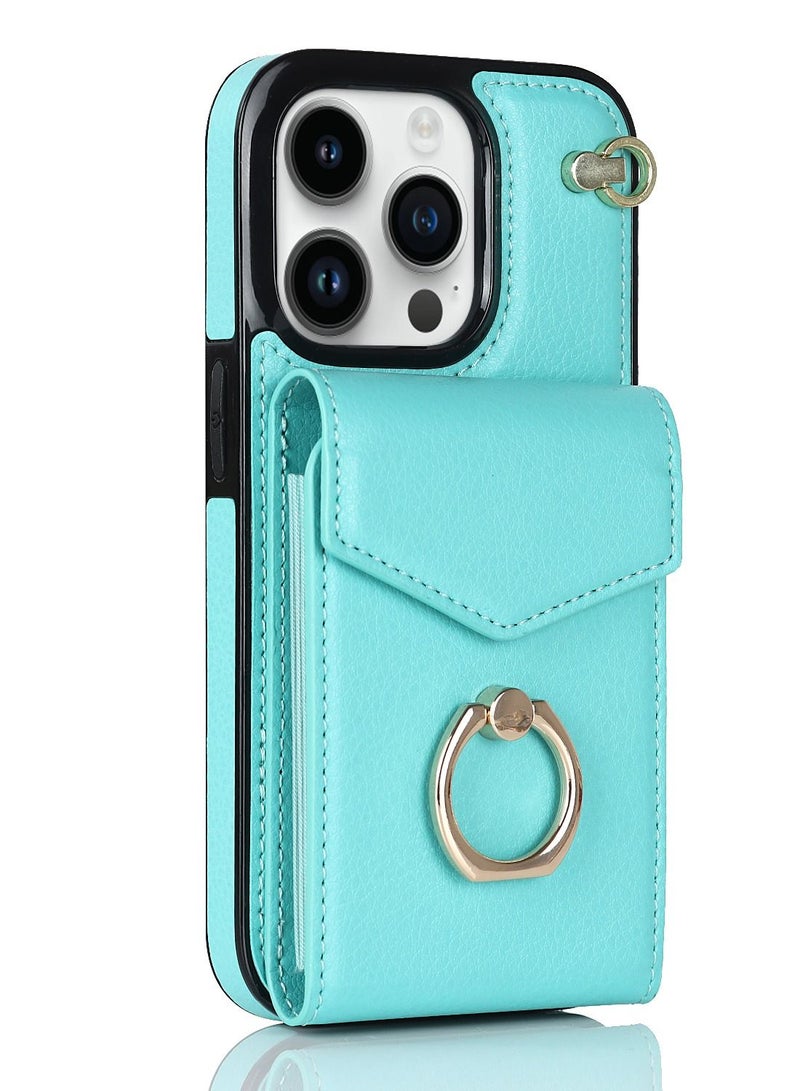 Suteni Back Cover Leather Ring Buckle Card Slots Phone Case for iPhone  - Image 1