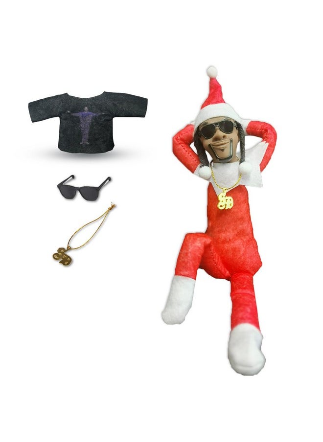 HENGBANG - Christmas Elf Plush Doll,Handmade Elf Doll Hip Hop Doll,Christmas Party Holiday Home Festival Decoration (Red) - Image 1