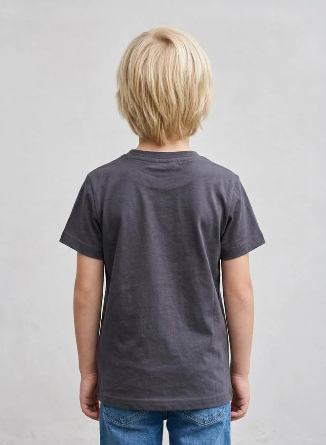 Take Two  Boys Charcoal Graphic Print Regular Fit T-Shirt By Juniorloom for Men | Best Price UAE