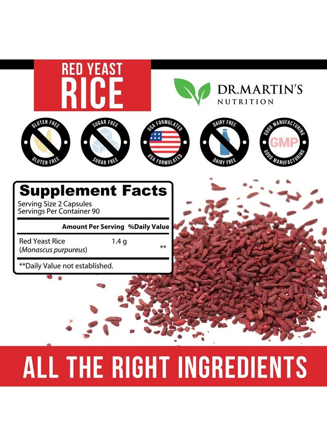 DR. MARTIN'S NUTRITION Red Yeast Rice Extract 1400mg Supplement 180 Count | Maintain Healthy Cholesterol Levels | Supports Cardiovascular & Blood Circulation For Healthy Heart, Digestion, Weight Management & Overall Health - Image 4