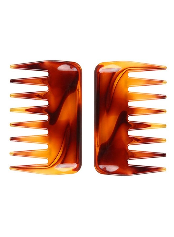 QidaiaLuck 2 Pcs Mini Wide Tooth Comb,Small Hair Comb for Women for Long and short Hair Detangler Comb for Wet and Dry for Curly Wavy Hair Portable Care Comb Shower Comb Travel Combs,Beard Comb for Men (Brown) - Image 1